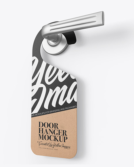 Kraft Door Hanger Mockup PSD #2