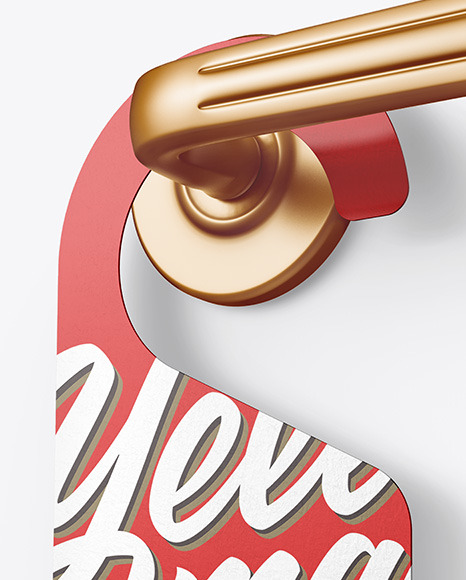 Paper Door Hanger Mockup PSD #1