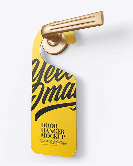 Paper Door Hanger Mockup PSD #2