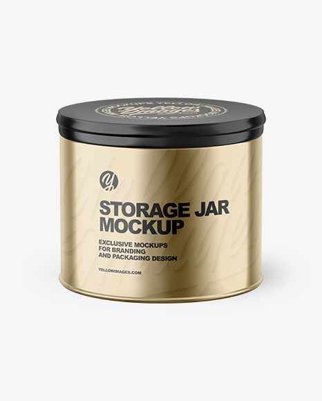 Metalliс Storage Jar Mockup