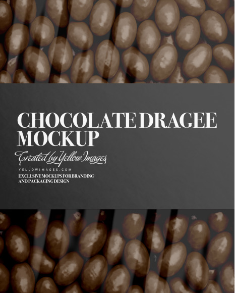 Download Box With Chocolate Dragee Mockup In Box Mockups On Yellow Images Object Mockups