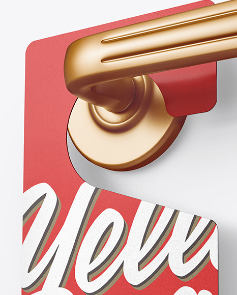 Paper Door Hanger Mockup PSD #1