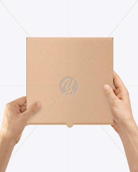 Download Hands With Mini Kraft Pizza Box Mockup In Box Mockups On Yellow Images Object Mockups