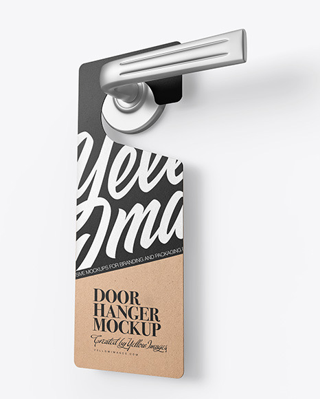 Kraft Door Hanger Mockup PSD #2