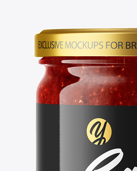 BBQ Sauce Jar Mockup PSD #1