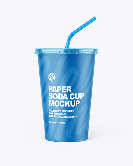 Download Paper Soda Cup Mockup In Cup Bowl Mockups On Yellow Images Object Mockups