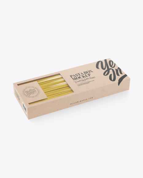 Kraft Box with Spaghetti Mockup