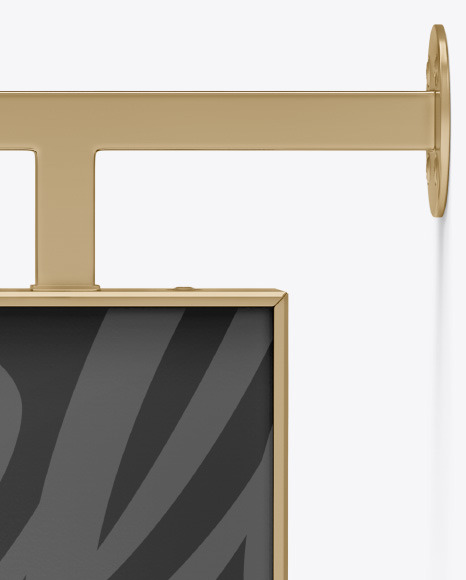 Metallic Rectangular Signboard Mockup PSD #2