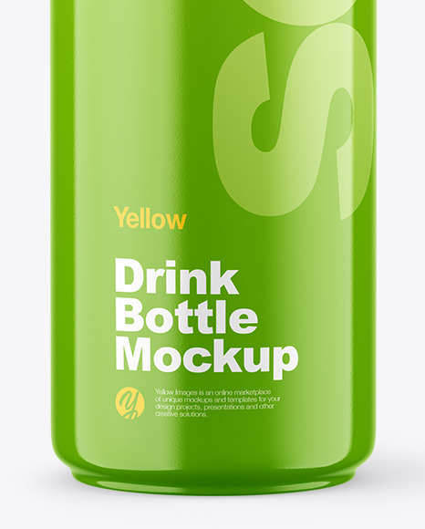 Glossy Drink Bottle Mockup PSD #1