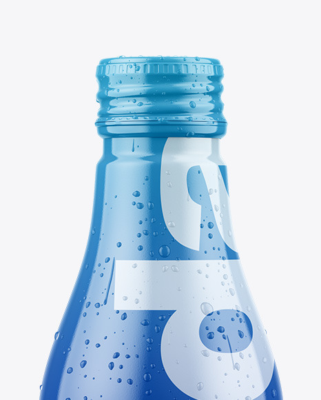 Glossy Drink Bottle w  Drops Mockup PSD #2