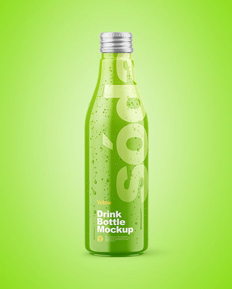 Glossy Drink Bottle w  Drops Mockup PSD #7