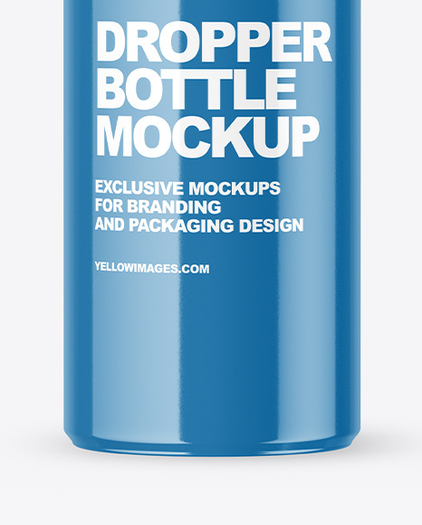 Glossy Dropper Bottle Mockup PSD #2