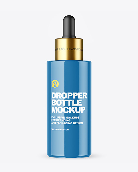 Glossy Dropper Bottle Mockup