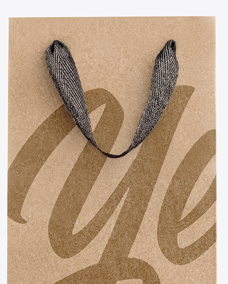 Paper Bag For Bottles   Front View PSD #3