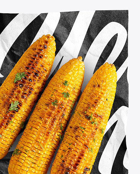 Wrapper With Grilled Corn Cobs Mockup PSD #6