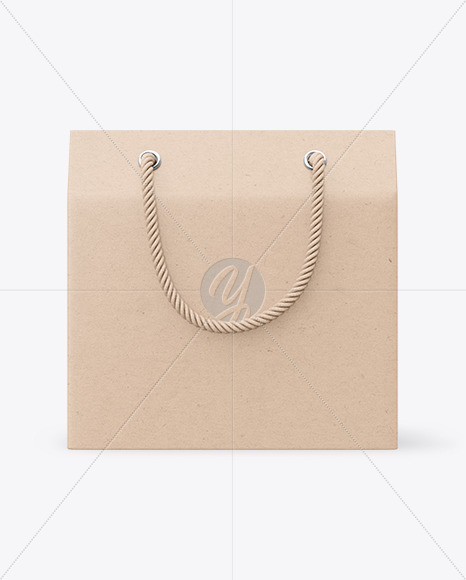 Download Kraft Paper Box With Handles Mockup In Box Mockups On Yellow Images Object Mockups