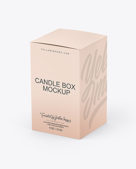 Download Paper Box W Matte Candle Mockup In Box Mockups On Yellow Images Object Mockups