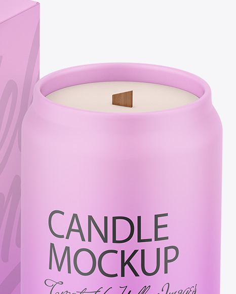 Paper Box W  Matte Candle Mockup PSD #7