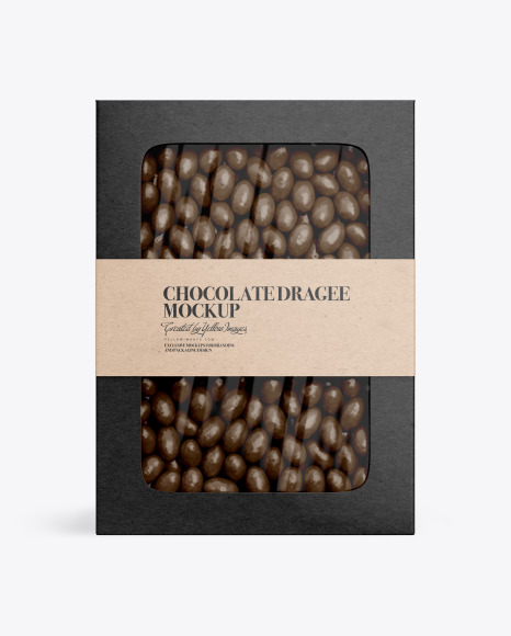 Kraft Paper Box with Chocolate Dragee Mockup PSD #2