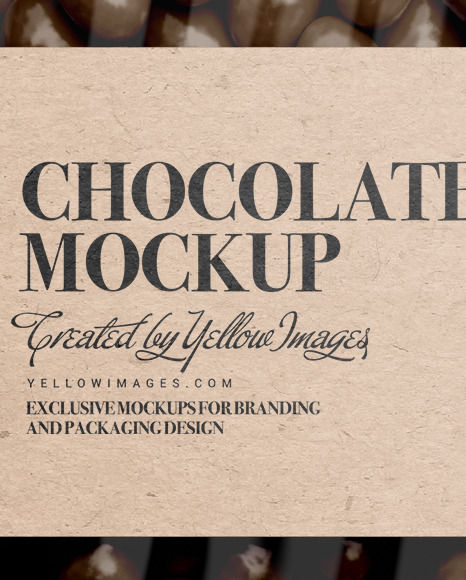 Kraft Paper Box with Chocolate Dragee Mockup PSD #3