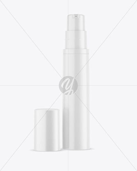 Download Opened Matte Cosmetic Bottle with Pump Mockup Free Mockups