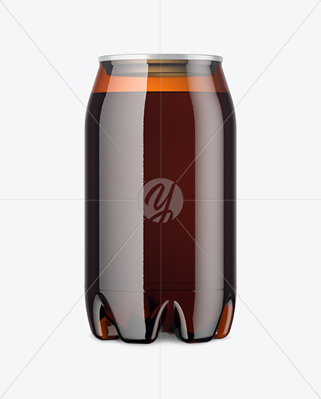 Download Amber PET Can with Drink Mockup Free Mockups