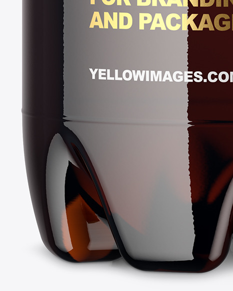 Amber PET Can with Drink Mockup PSD #1
