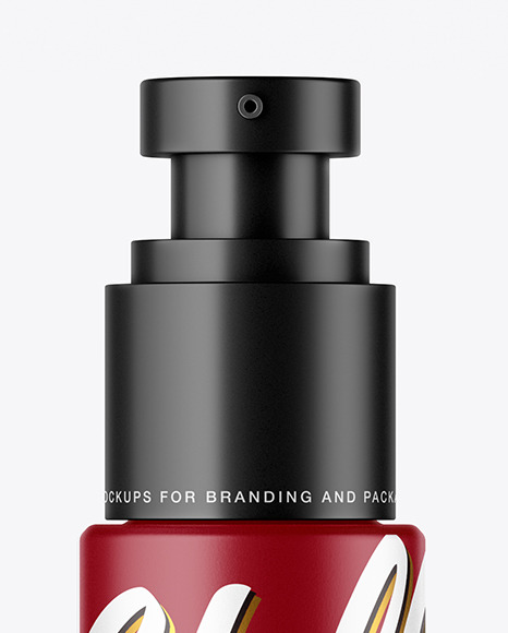 Matte Cosmetic Bottle with Pump Mockup PSD #1