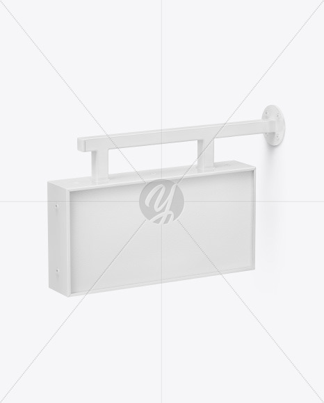 Plastic Rectangular Signboard Mockup PSD #3