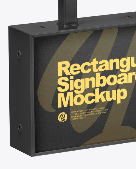 Plastic Rectangular Signboard Mockup PSD #1