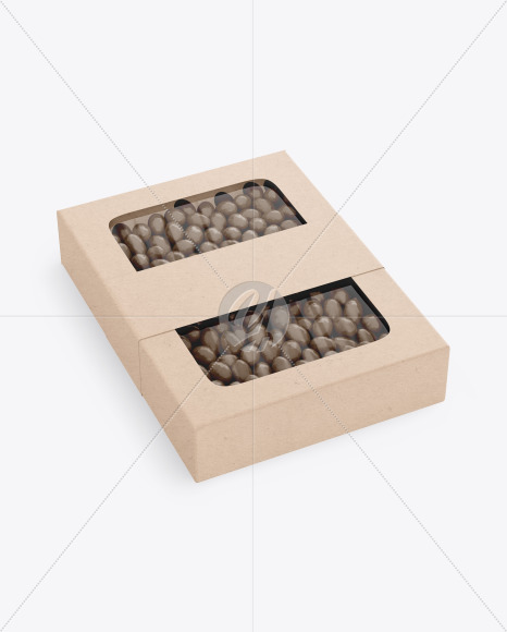 Download Kraft Paper Box with Chocolate Dragee Mockup Free Mockups
