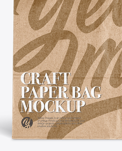 Craft Paper Bag   Front View PSD #1