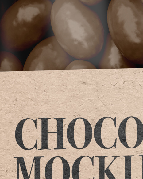 Kraft Paper Box with Chocolate Dragee Mockup PSD #2