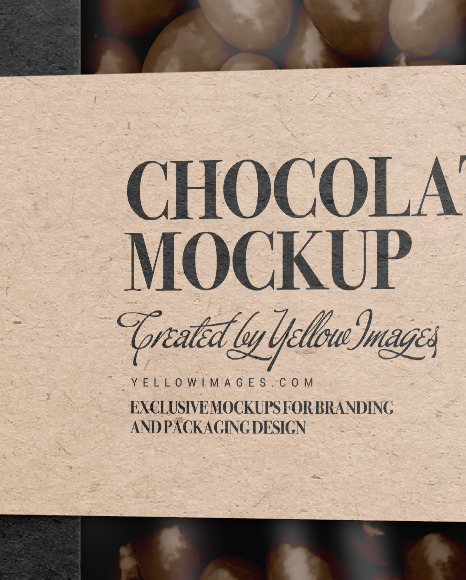 Kraft Paper Box with Chocolate Dragee Mockup PSD #1