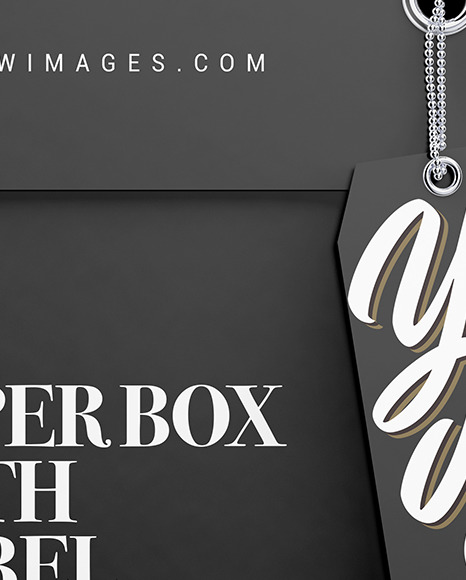 Paper Box with Label Mockup PSD #3