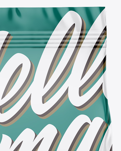 Glossy Food Bag Mockup   Front View PSD #2