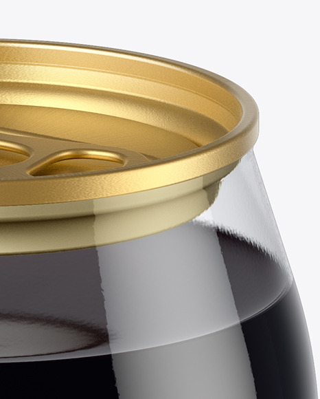 Clear PET Can with Dark Drink Mockup PSD #2