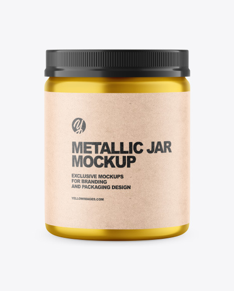 Metallic Jar Mockup PSD #3