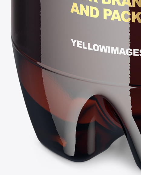 Amber PET Can with Drink Mockup PSD #6