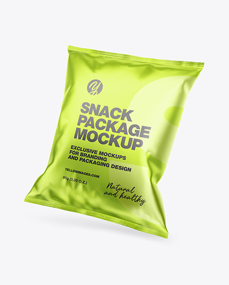 Matte Metallic Snack Package Mockup PSD #2
