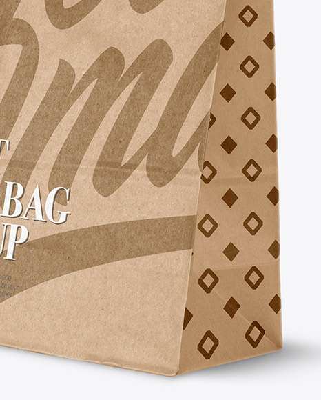 Craft Paper Bag   Half Side View PSD #4