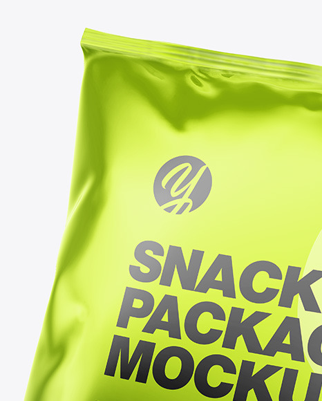 Glossy Metallic Snack Package Mockup PSD #1