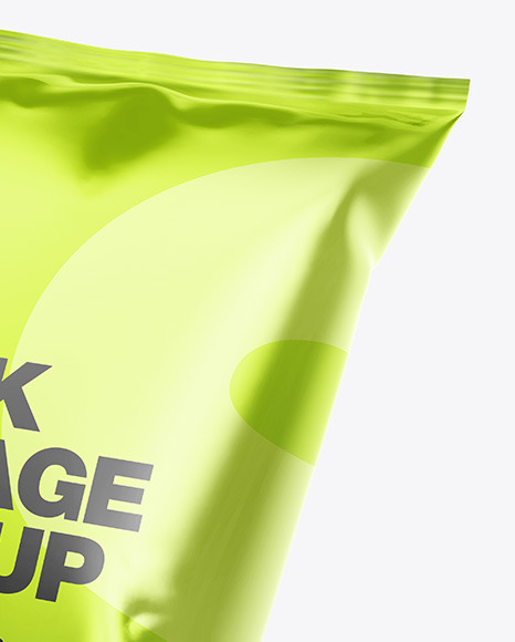 Glossy Metallic Snack Package Mockup PSD #6