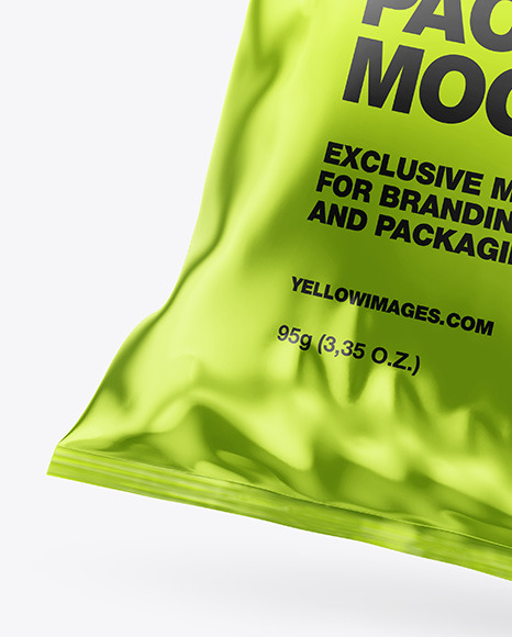 Glossy Metallic Snack Package Mockup PSD #7