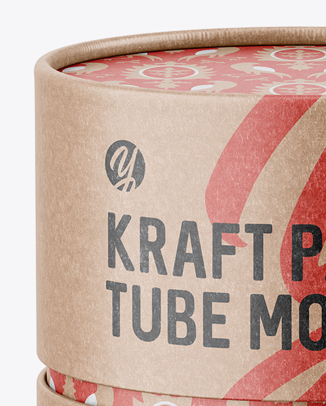 Kraft Paper Tube Mockup PSD #2