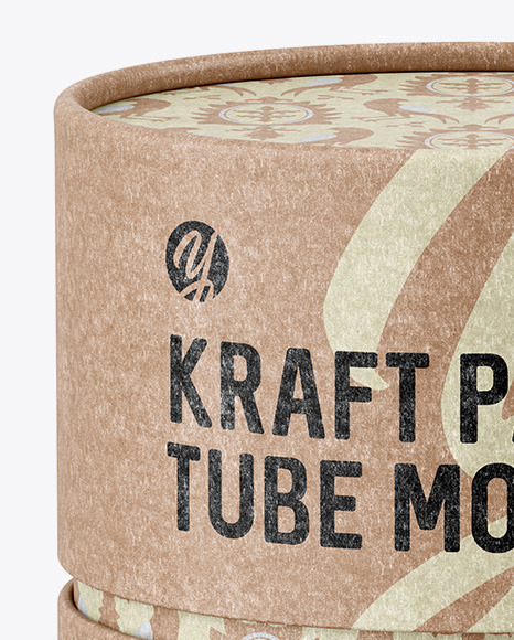 Matte Kraft Paper Tube Mockup PSD #2
