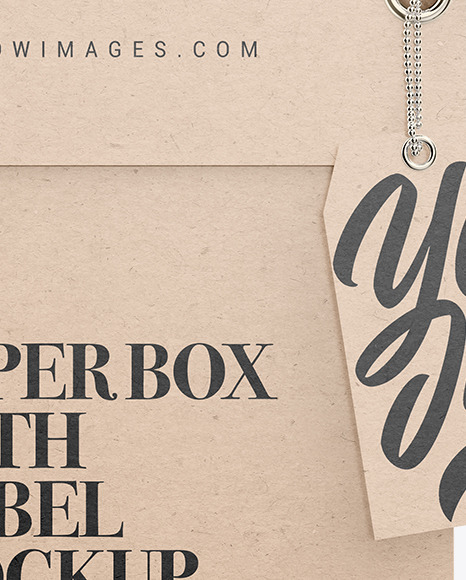 Kraft Paper Box with Label Mockup PSD #2