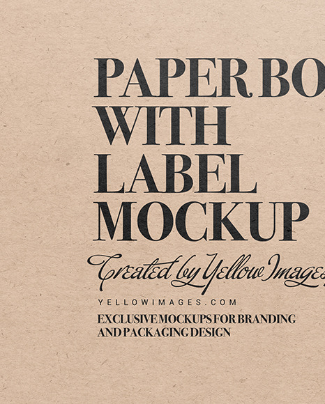 Kraft Paper Box with Label Mockup PSD #1