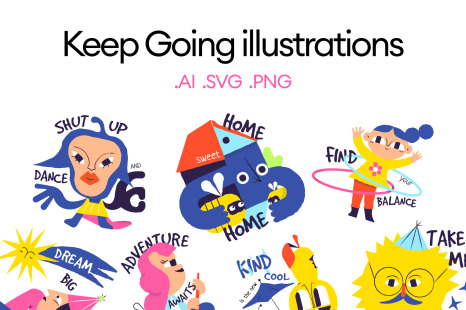 Keep Going Illustrations