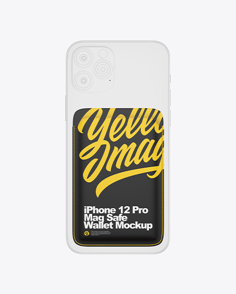 Download Iphone 12 Pro Mag Safe Wallet Mockup In Device Mockups On Yellow Images Object Mockups